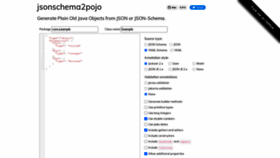 What Jsonschema2pojo.org website looked like in 2023 (2 years ago)