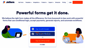 What Jotform.com website looked like in 2023 (This year)