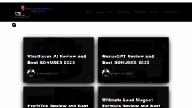 What Johnbestmarketingtools.com website looked like in 2023 (This year)