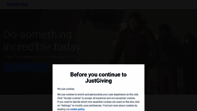 What Justgiving.com website looks like in 2024 