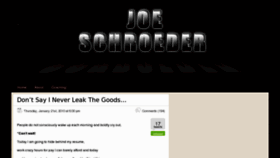 What Joeschroeder.com website looked like in 2011 (12 years ago)