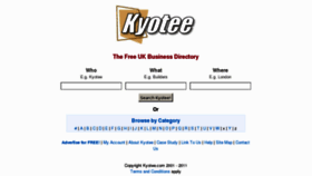 What Kyotee.co.uk website looked like in 2011 (12 years ago)