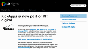 What Kickapps.com website looked like in 2012 (11 years ago)
