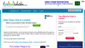 What Kidsfunlondon.co.uk website looked like in 2015 (8 years ago)