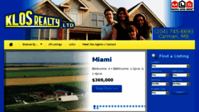 What Klosrealty.com website looked like in 2016 (8 years ago)