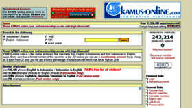 What Kamus-online.com website looked like in 2016 (8 years ago)