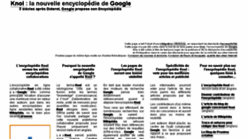 What Knol-encyclopedie.fr website looked like in 2016 (8 years ago)