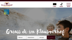 What Klausnerhof.at website looked like in 2016 (8 years ago)