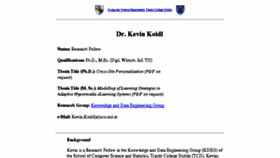 What Kevinkoidl.com website looked like in 2016 (7 years ago)
