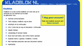 What Kladblok.nl website looked like in 2016 (7 years ago)