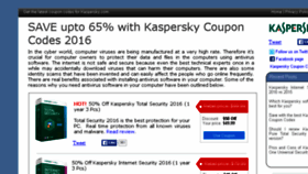 What Kasperskycouponcodes.com website looked like in 2016 (7 years ago)
