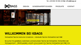 What Kbags.at website looked like in 2016 (7 years ago)