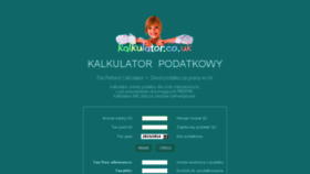 What Kalkulator.co.uk website looked like in 2016 (7 years ago)