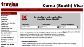 What Korea.travisa.com website looked like in 2016 (7 years ago)