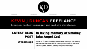 What Kevinjduncan.com website looked like in 2016 (7 years ago)