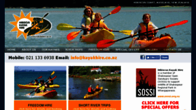 What Kayakhire.co.nz website looked like in 2016 (7 years ago)