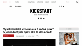What Kickstart.sk website looked like in 2017 (7 years ago)