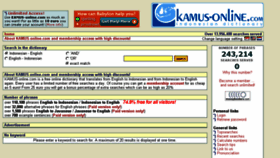 What Kamus-online.com website looked like in 2017 (6 years ago)