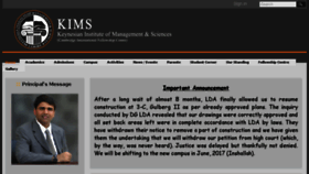 What Kims.edu.pk website looked like in 2017 (6 years ago)