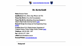 What Kevinkoidl.com website looked like in 2017 (6 years ago)