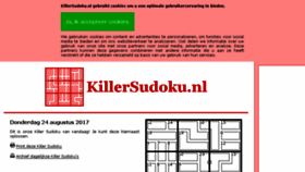 What Killersudoku.nl website looked like in 2017 (6 years ago)