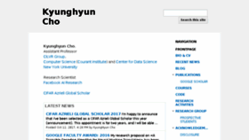 What Kyunghyuncho.me website looked like in 2017 (6 years ago)