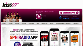 What Kiss92.sg website looked like in 2018 (6 years ago)