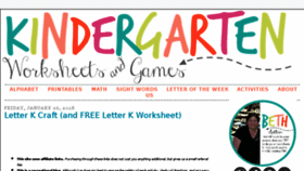 What Kindergartenworksheetsandgames.com website looked like in 2018 (6 years ago)