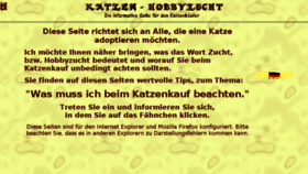 What Katzen-hobbyzucht.de website looked like in 2018 (6 years ago)