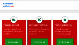 What Kalkulackapojisteni.com website looked like in 2018 (6 years ago)