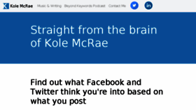 What Kolemcrae.com website looked like in 2018 (6 years ago)