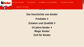 What Kinder.com.de website looked like in 2018 (6 years ago)