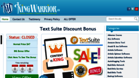 What Kingwarrior.co website looked like in 2018 (7 years ago)