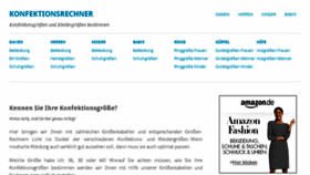 What Konfektionsrechner.de website looked like in 2018 (5 years ago)