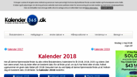 What Kalender-365.dk website looked like in 2018 (5 years ago)
