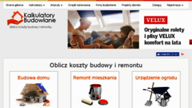 What Kalkulatorybudowlane.pl website looked like in 2018 (6 years ago)