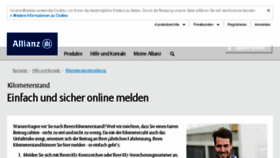 What Kilometerstandsmeldung.allianz.de website looked like in 2018 (5 years ago)