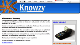What Knowzy.com website looked like in 2018 (5 years ago)