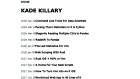 What Kadekillary.work website looked like in 2018 (5 years ago)