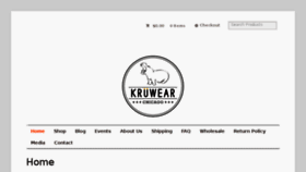 What Kruwear.com website looked like in 2018 (5 years ago)