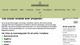 What Kostnadsguiden.se website looked like in 2018 (5 years ago)