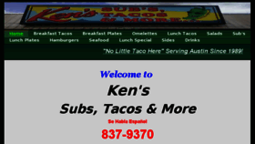 What Kenstacos.com website looked like in 2018 (5 years ago)