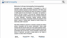 What Knowhomeopathy.com website looked like in 2018 (5 years ago)