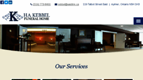 What Kebbelfuneralhome.com website looked like in 2018 (5 years ago)
