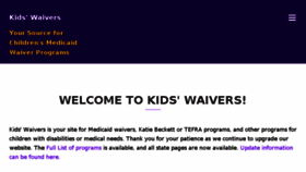 What Kidswaivers.org website looked like in 2018 (5 years ago)