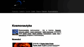 What Kosmonautyka.pl website looked like in 2018 (5 years ago)