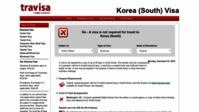 What Korea.travisa.com website looked like in 2018 (5 years ago)
