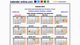 What Kalender-online.com website looked like in 2019 (5 years ago)