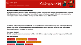 What Kids-quiz.com website looked like in 2019 (5 years ago)
