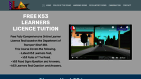 What K53passright.co.za website looked like in 2019 (5 years ago)